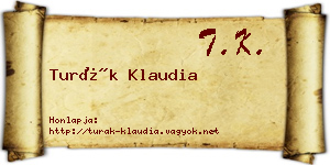 Turák Klaudia névjegykártya